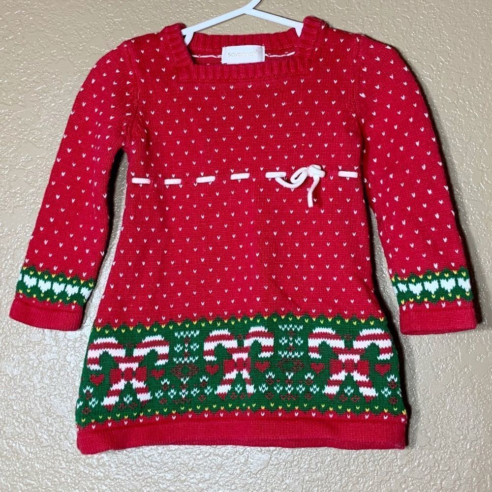 ‎Savannah toddler girl Christmas sweater dress